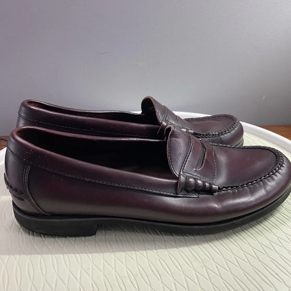 Men's Rockport Penny Loafers Sz.11W Burgundy Slip-On Shoes Comfort‎ DMX Wedding